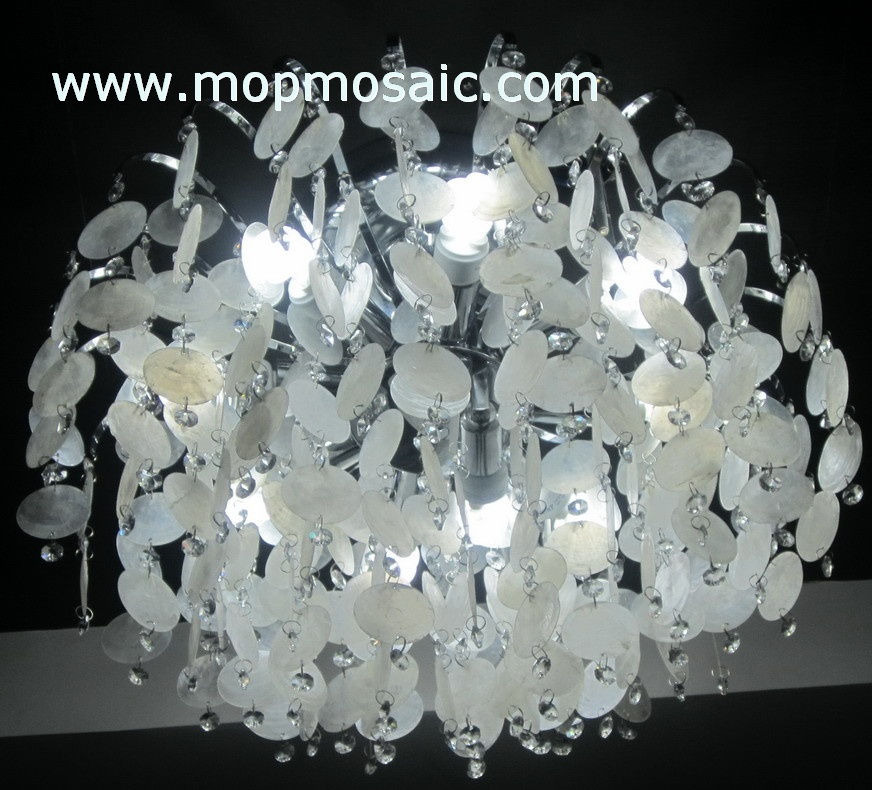 White capiz shell circles/shell chandelier accessory