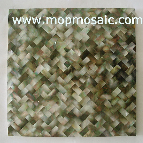 Natural blacklip mother of pearl panel in brick style