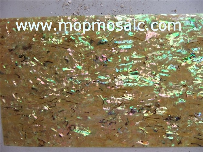 Dyed brown color paua shell sheet