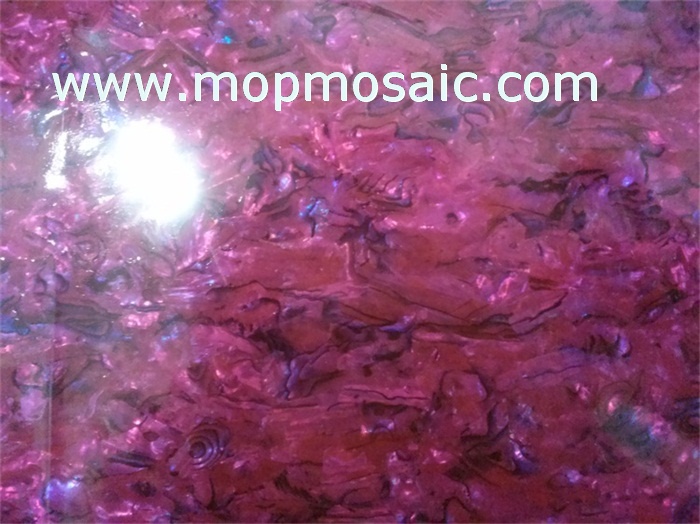 Dyed pink paua shell paper