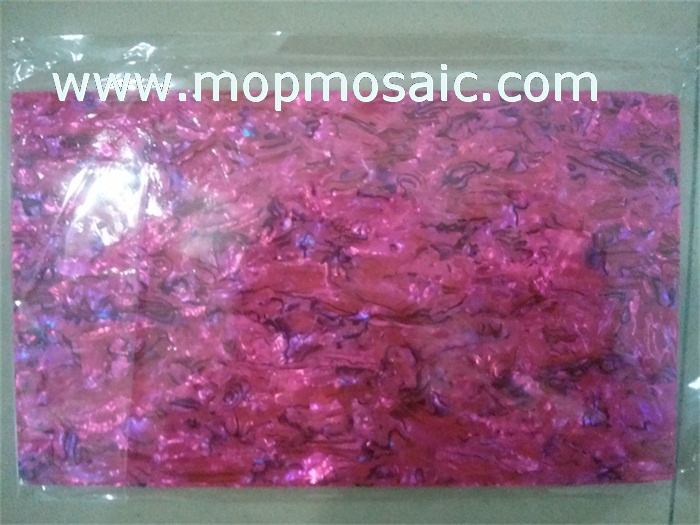 Dyed pink paua shell paper